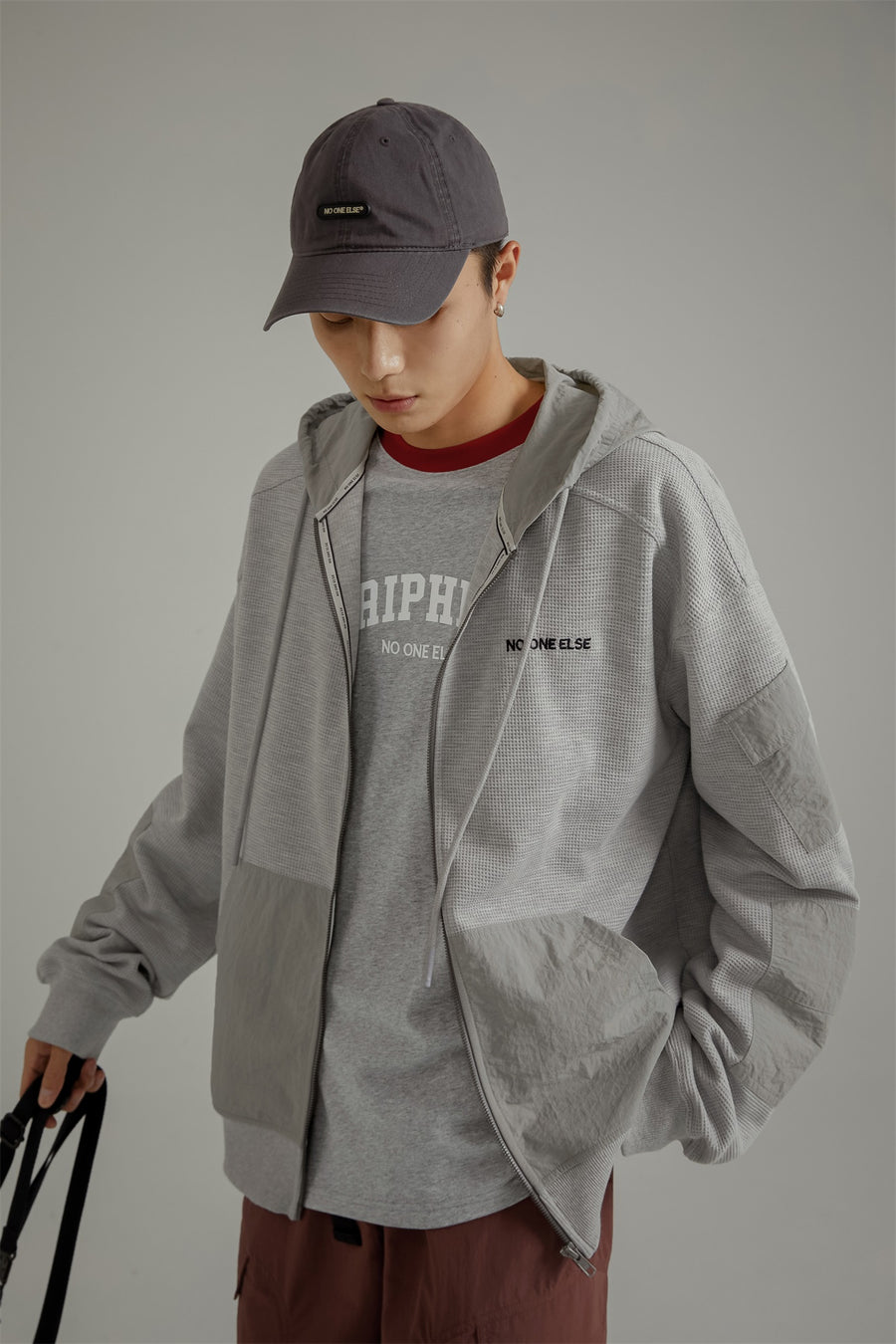 CHUU Basicdrawstring Zip-Up Hoodie