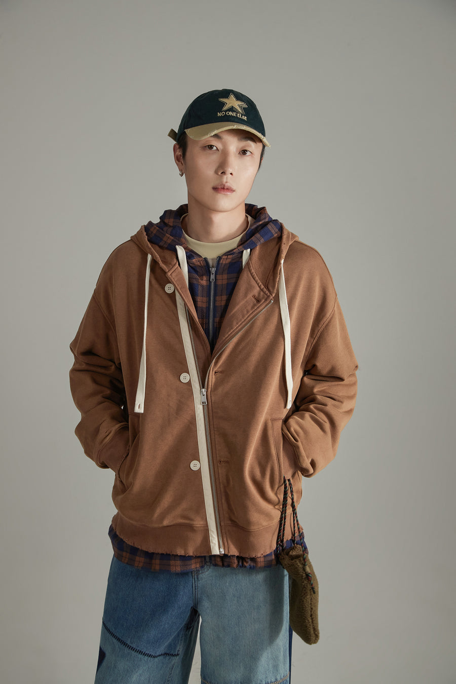 CHUU Two-Way Loose Fit Hooded Zip-Up