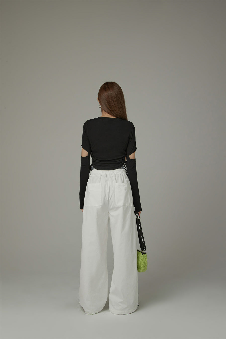 CHUU Logo Banding Wide Casual Pants