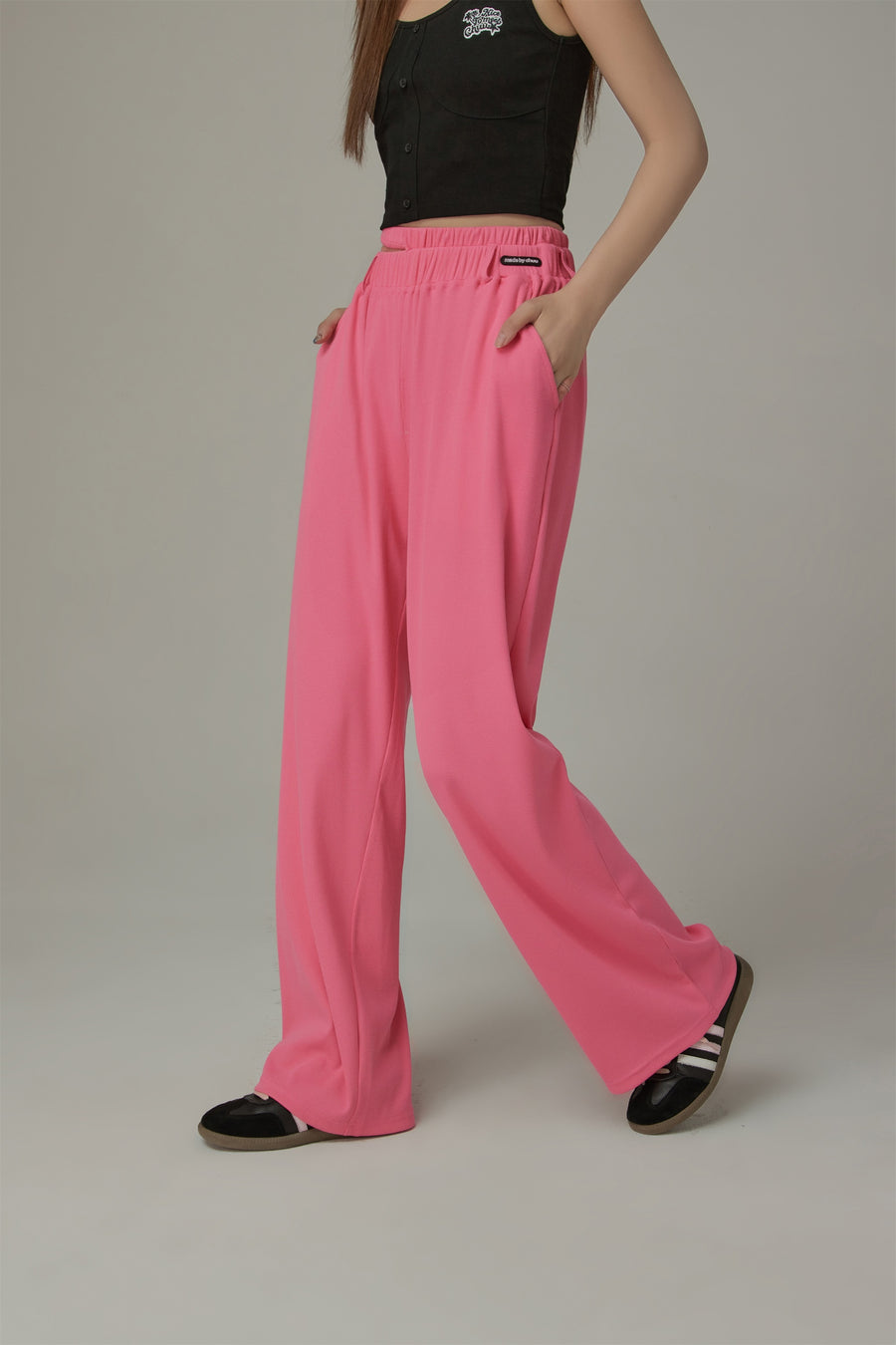 CHUU Banding Loose Fit Slit Daily Pants