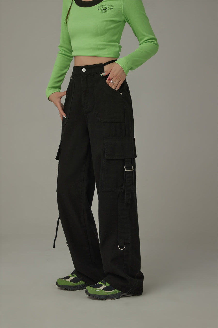 CHUU Pocket Straps Cargo Wide Pants