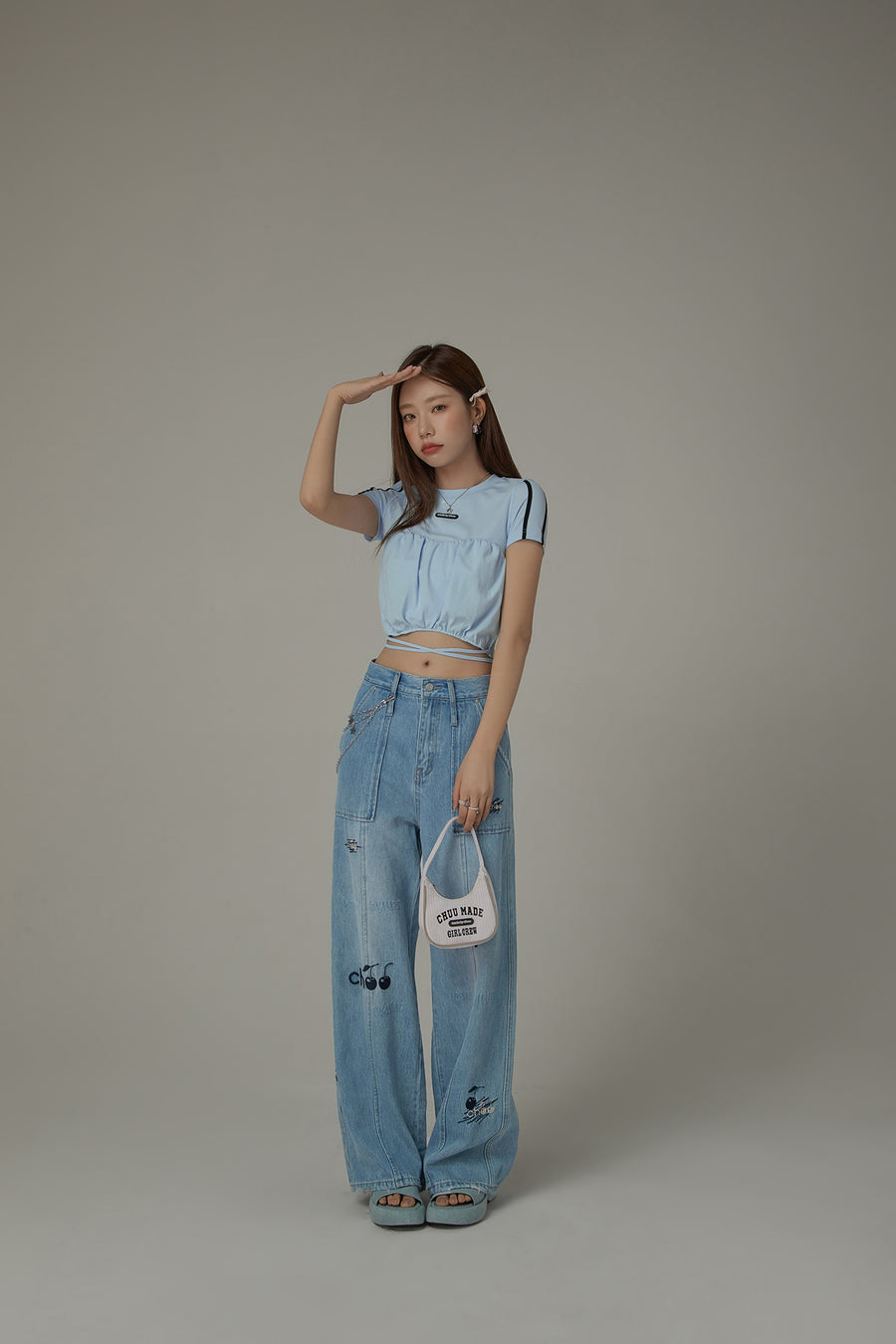 CHUU String Slim Fit Cropped Top