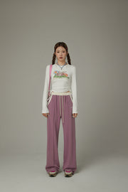 Color Combination Wide Pants