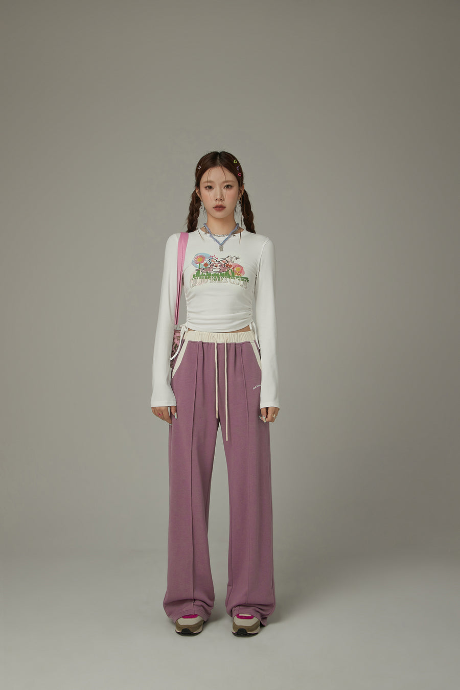 CHUU Color Combination Wide Pants