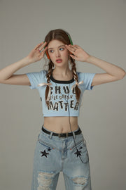 Chuu Size Doesnt Matter U-Neck Cropped T-Shirt