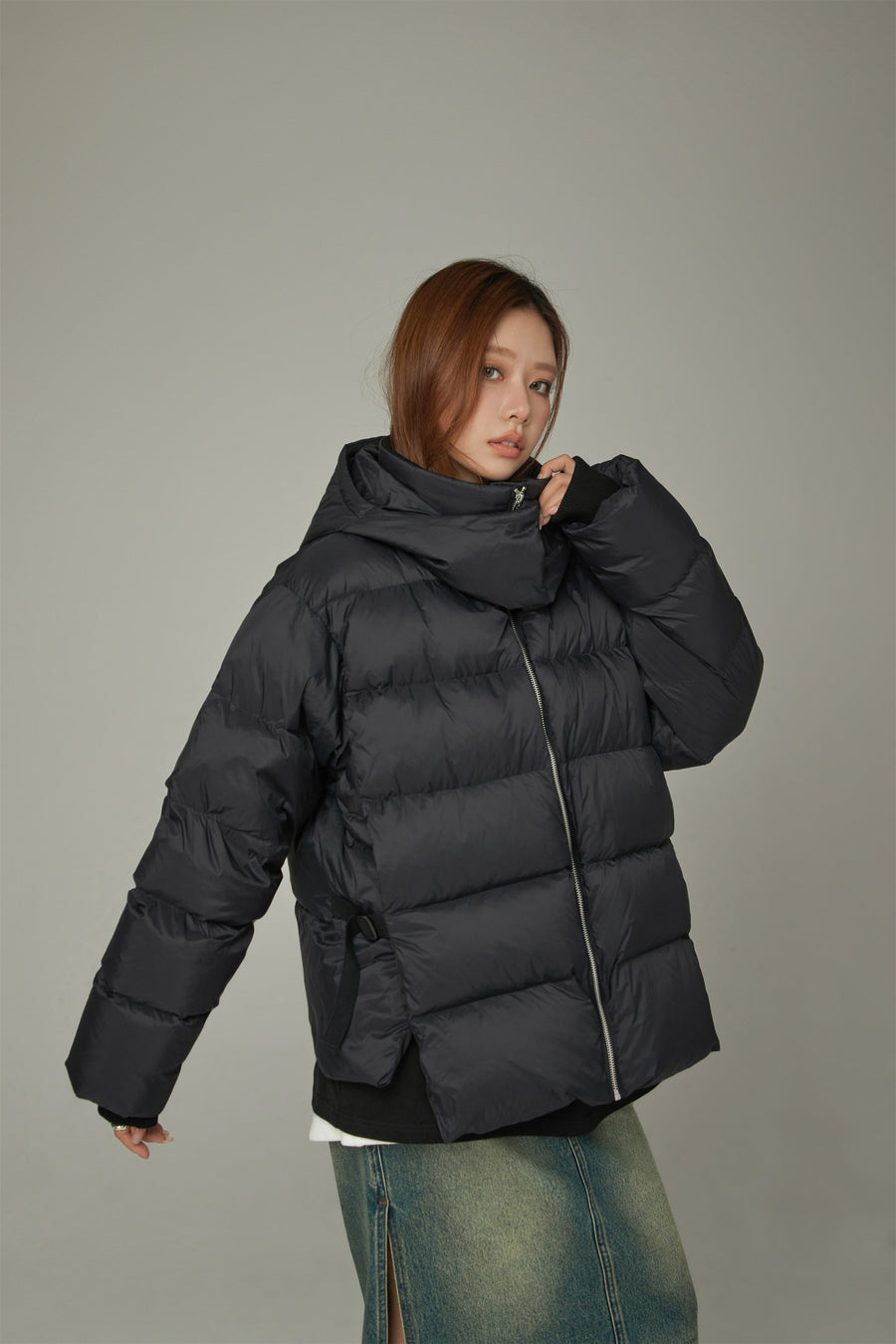 CHUU Solid Hooded Padded Jacket