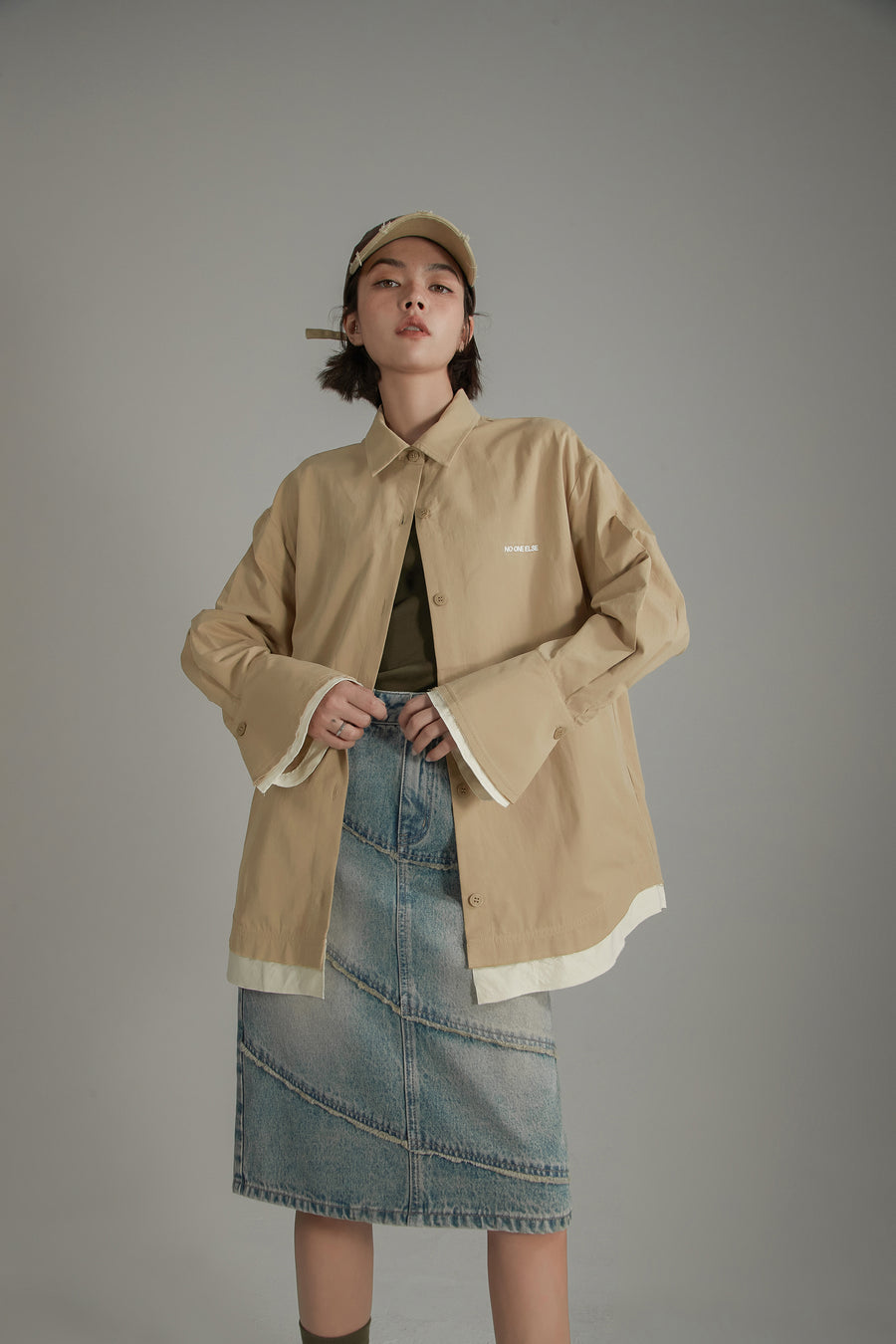 CHUU Color Matching Loose Fit Shirt