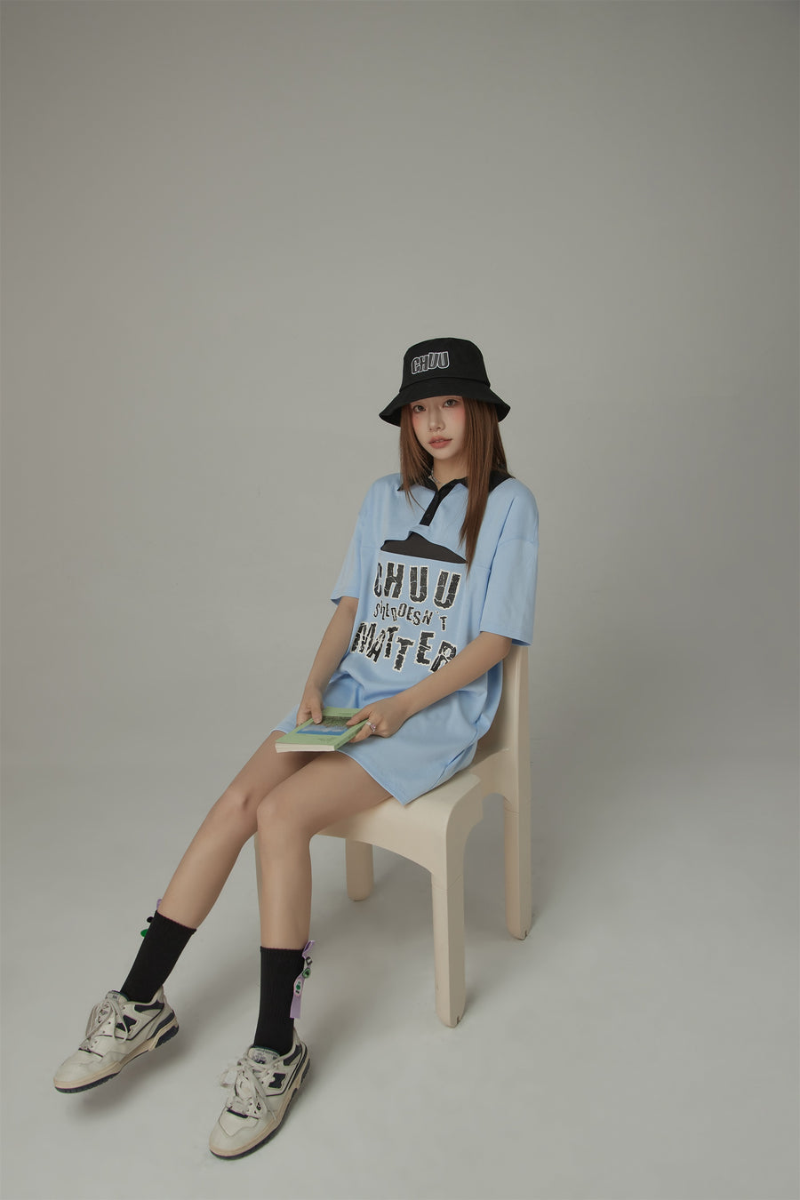 CHUU Colored Frog Sticker High Socks