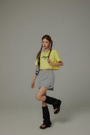 Chuu Lettering Logo Loose-Fitting Cropped Short Sleeve T-Shirt