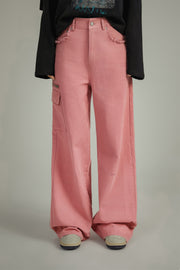 Frayed Sides Pocket Pants