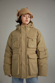 Hooded Multi-Pocket Padded Jacket