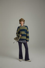 Color Pocket Stripe Knit Sweater