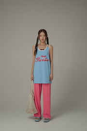 Back To Paradise Colorblocked Letter Printed Sleeveless T-Shirt