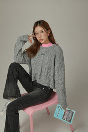 Twisted Loose Fit Knit Sweater