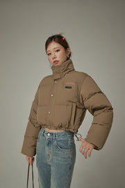 Oversized Logo Embroidery Padded Jacket