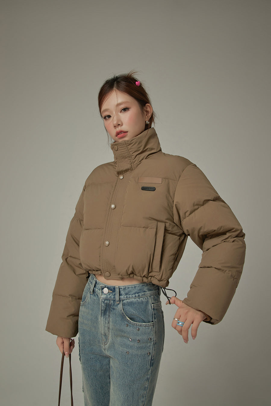 CHUU Oversized Logo Embroidery Padded Jacket