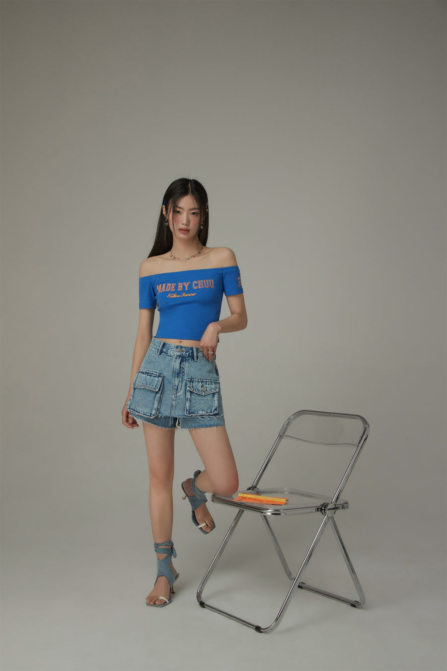 CHUU Made By Chuu Off-The-Shoulder Slim T-Shirt