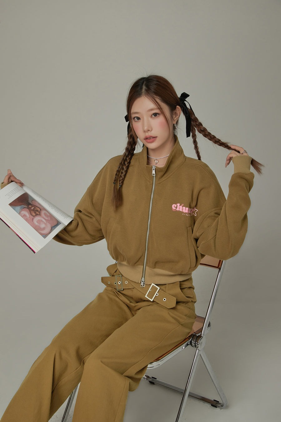 CHUU Sporty Loose Fit Zip-Up