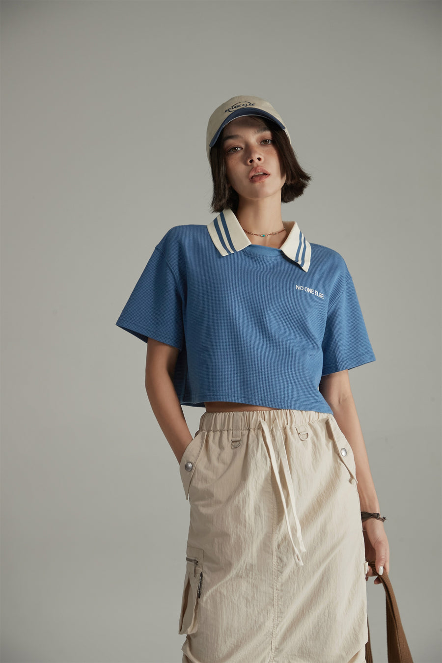 CHUU Colorblocked Collar T-Shirt