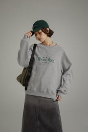 Color Embroidery Waffle Logo Sweatshirt