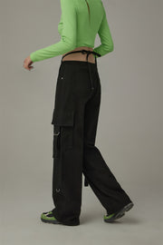 Pocket Straps Cargo Wide Pants