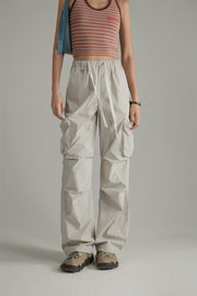 Casual Drawstring Wide Cargo Pants