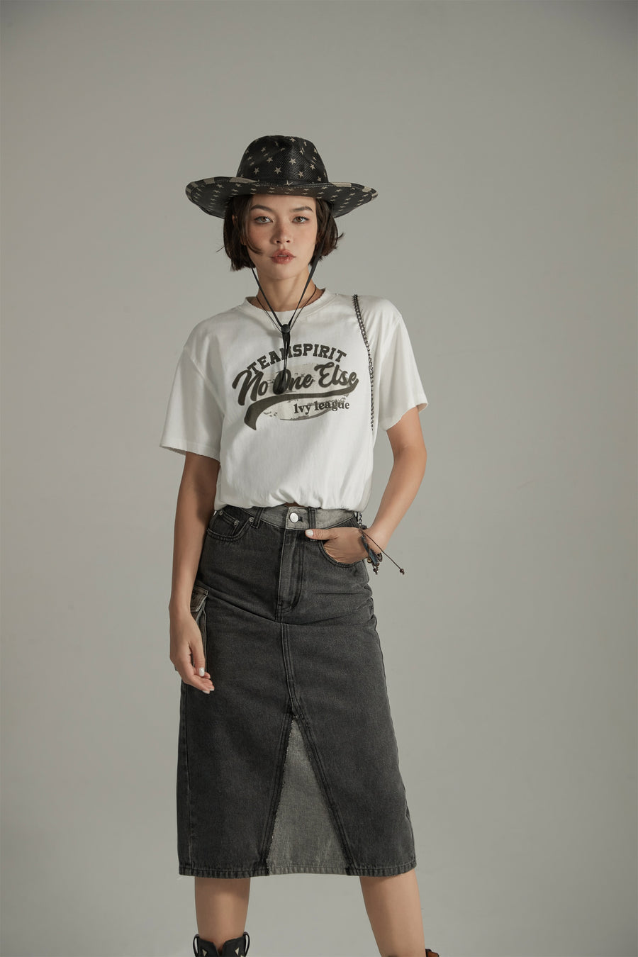 CHUU Team Spirit Printed Cropped Sporty Top