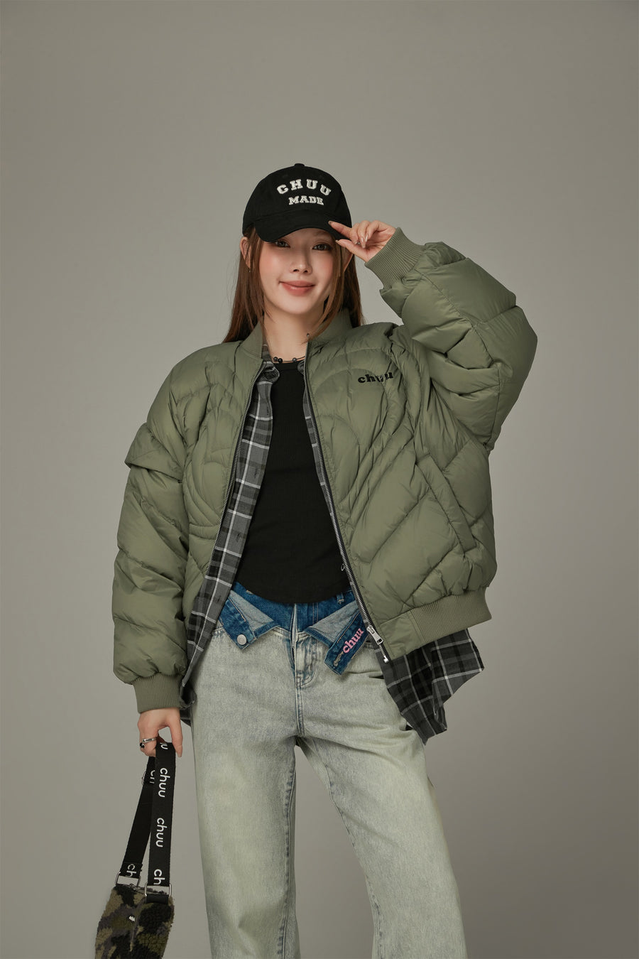 CHUU Heart Quilting Padded Jacket