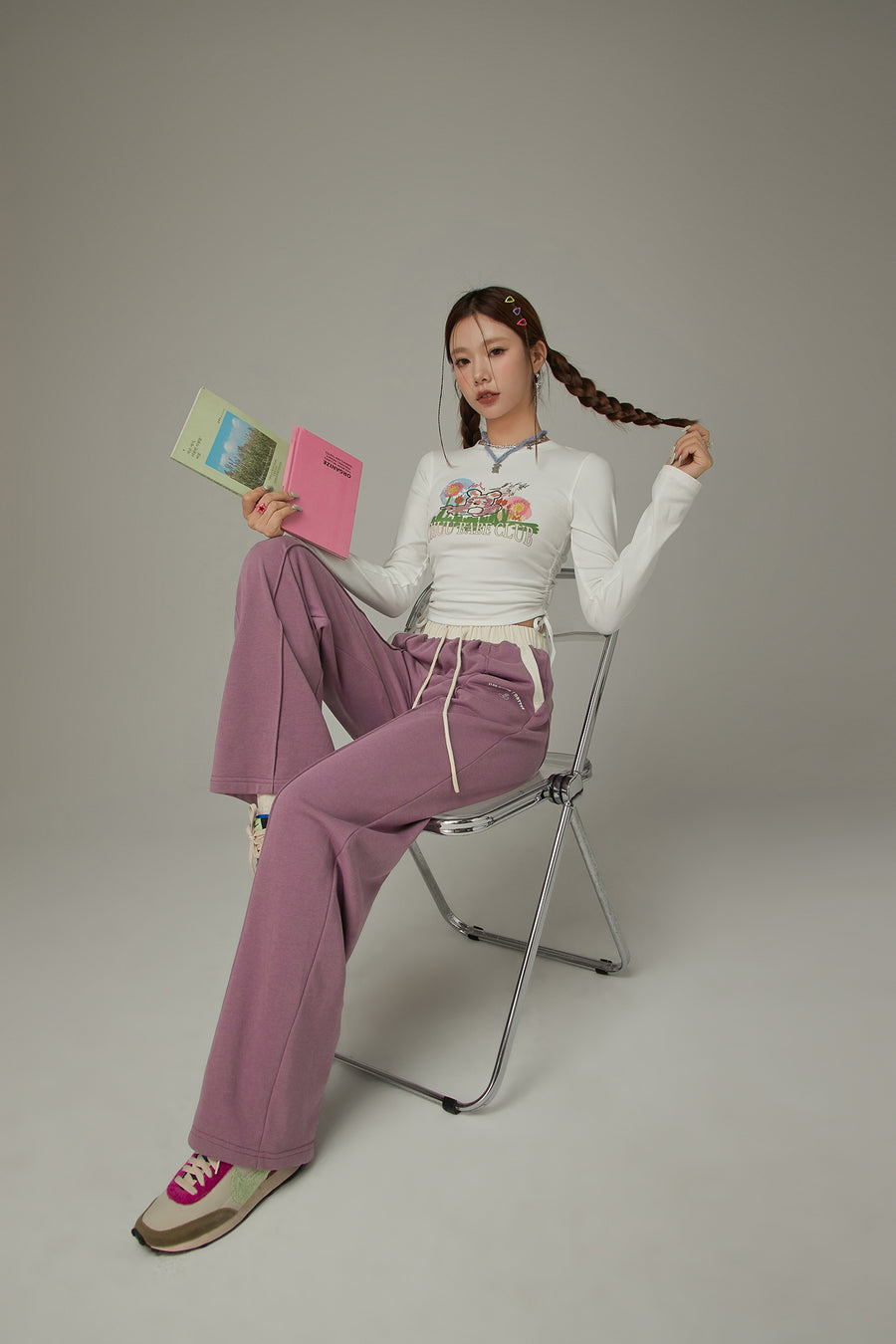 CHUU Color Combination Wide Pants