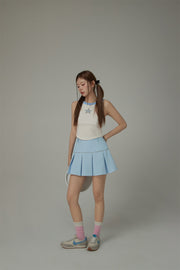 Daily Belt Loops Pleated Mini Skirt