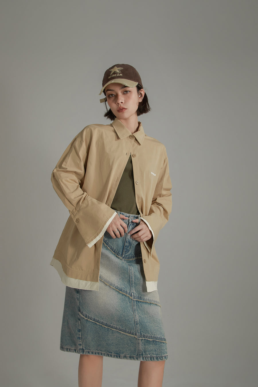 CHUU Color Matching Loose Fit Shirt