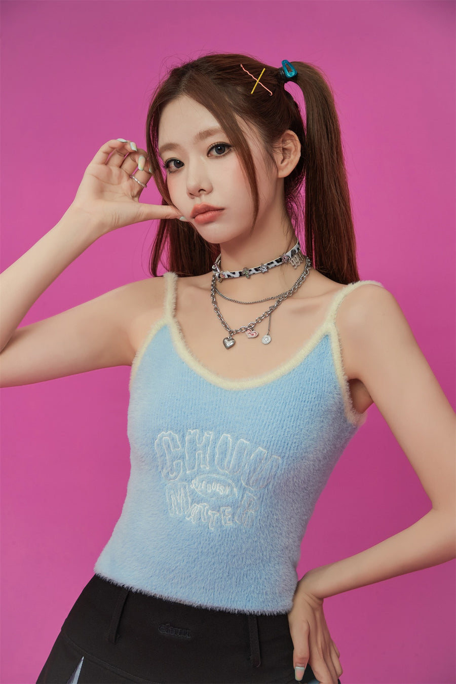 CHUU Color Matching Line Sleeveless Top