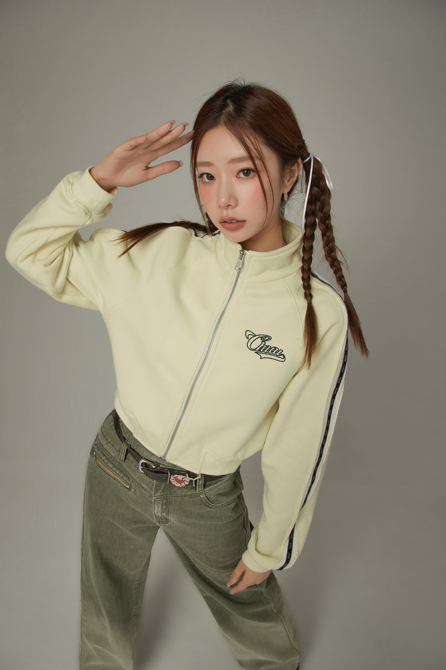 CHUU Sporty Loose Zip-Up Jacket