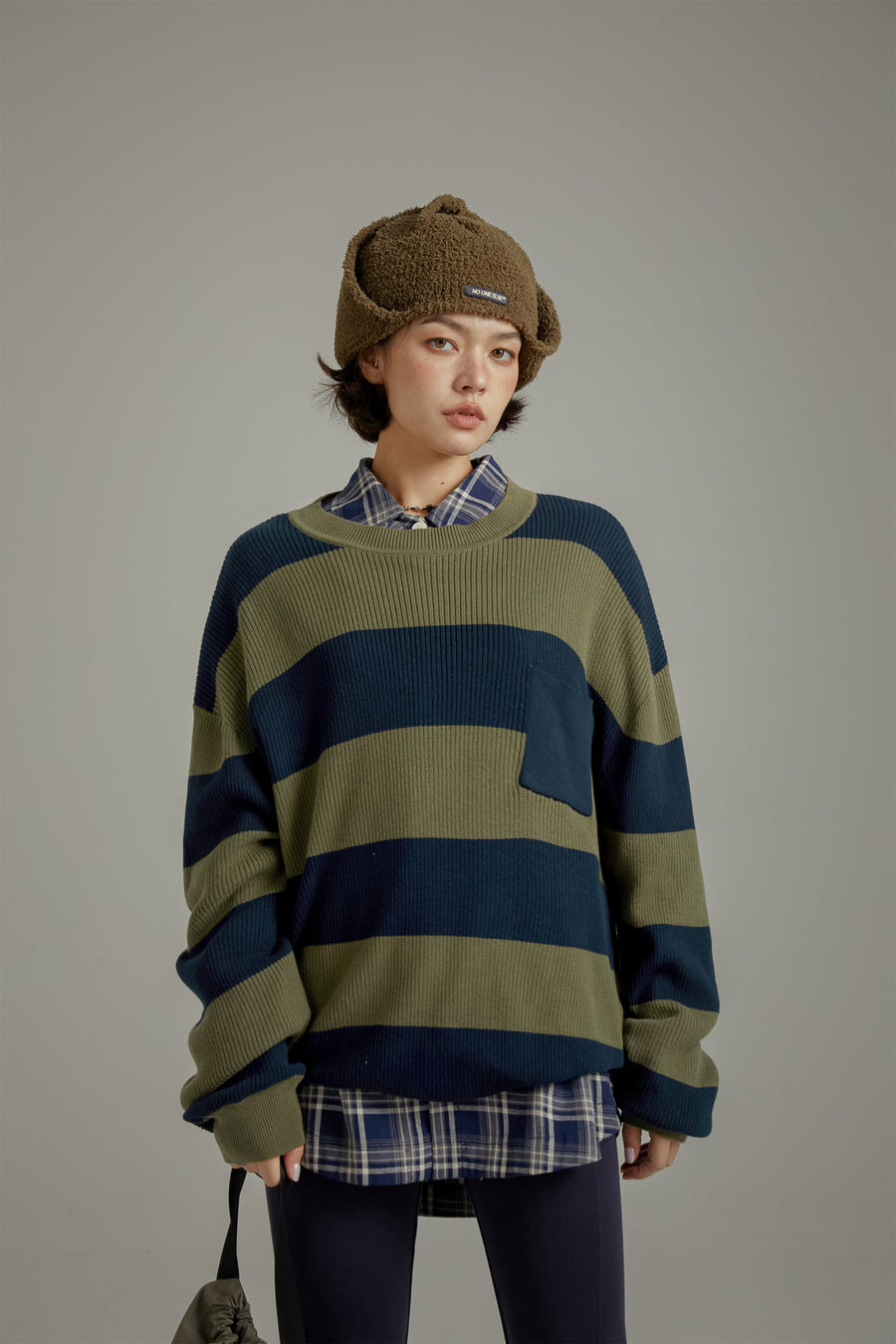 CHUU Color Pocket Stripe Knit Sweater