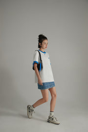 Embroidered Daily Loose Fit Short Sleeve T-Shirt