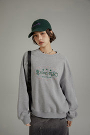 Color Embroidery Waffle Logo Sweatshirt