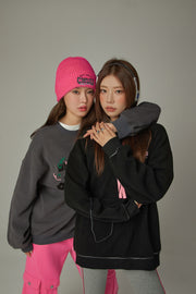 Fleece Color Combination Hoodie