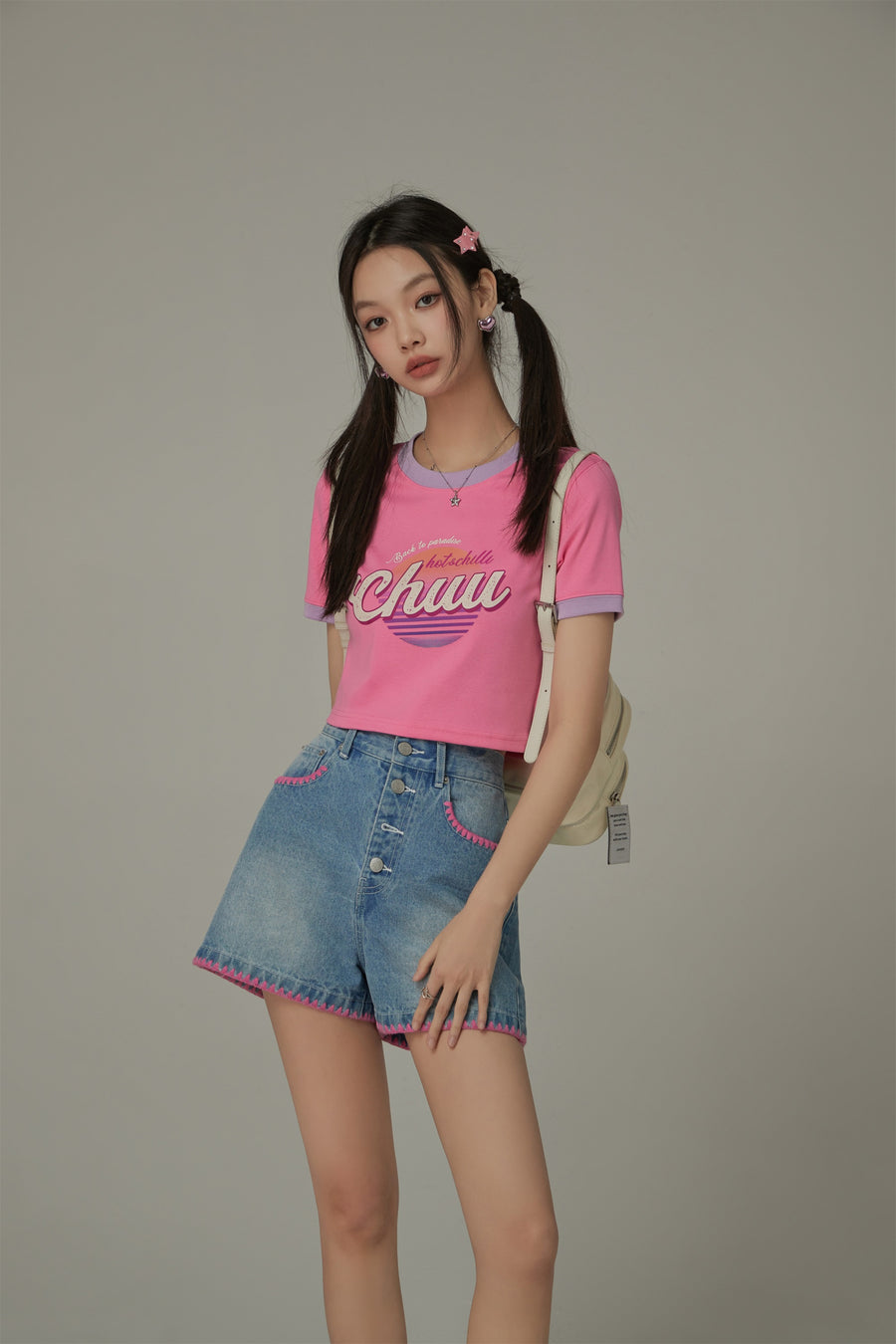 CHUU Color Combination Hot And Chill Line T-Shirt