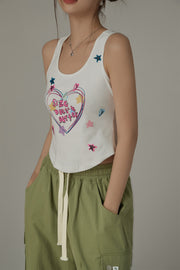 Size Doesnt Matter Color Heart Sleeveless T-Shirt