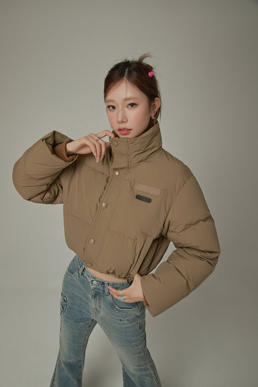 CHUU Oversized Logo Embroidery Padded Jacket