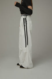 Logo Banding Wide Casual Pants