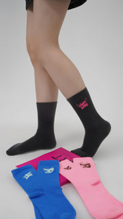 Bold Chuu Baby Embroidered Ribbed Socks