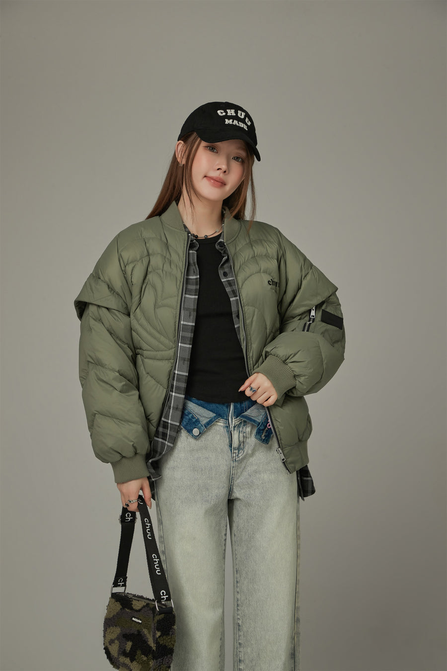 CHUU Heart Quilting Padded Jacket