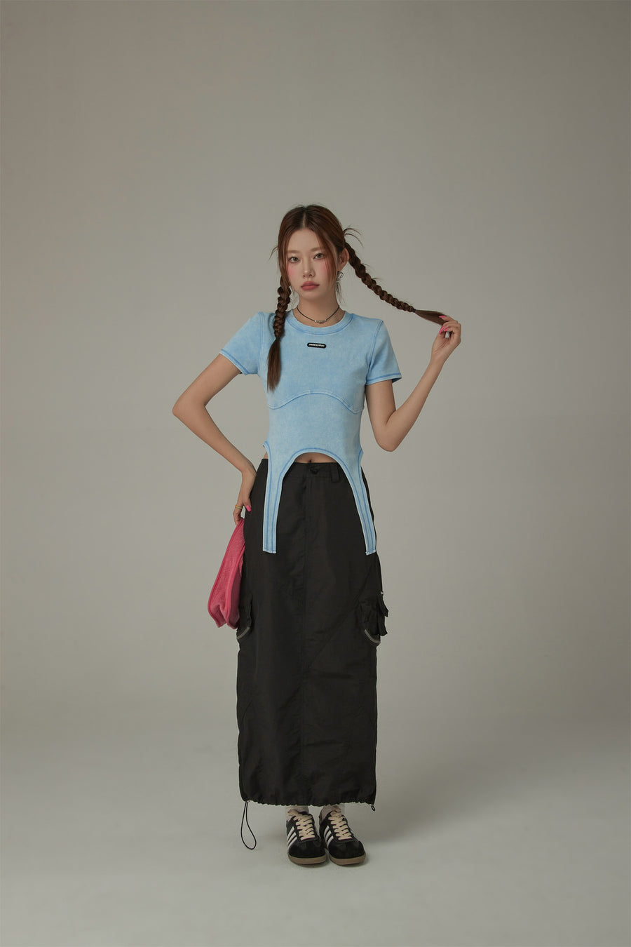 CHUU Vintage Hanging Strap Semi Crop Top