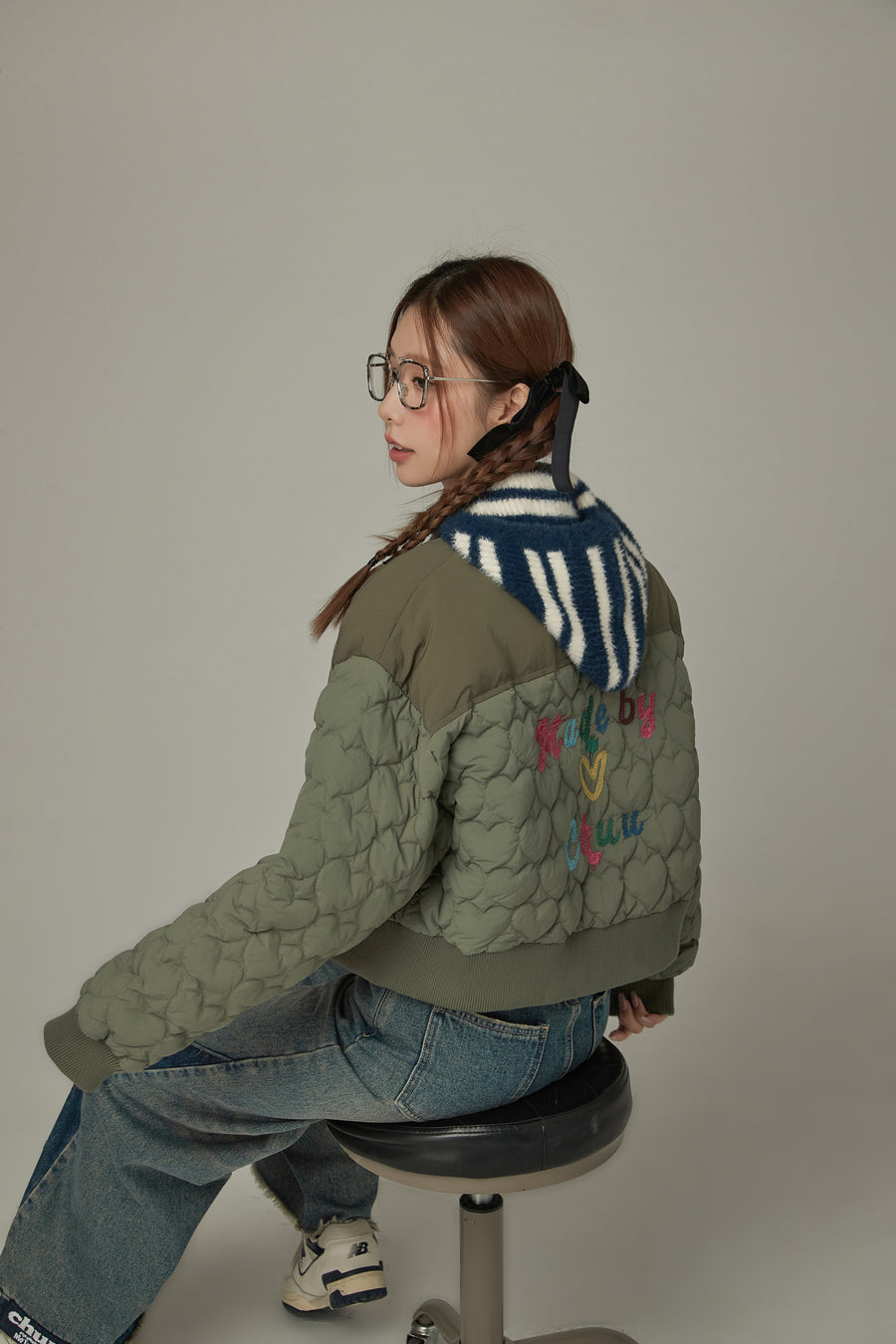 CHUU Heart Quilted Padded Jacket