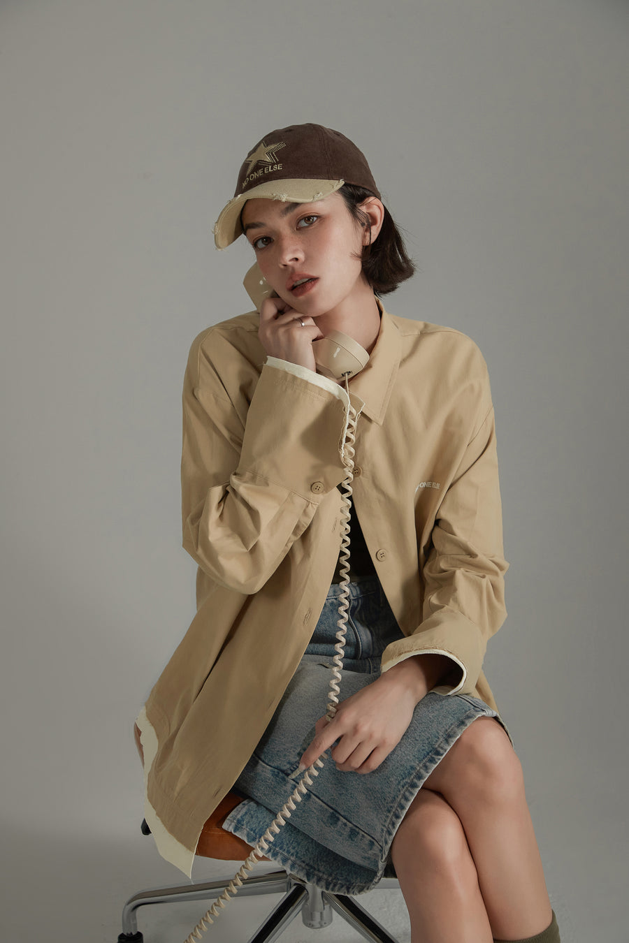 CHUU Color Matching Loose Fit Shirt