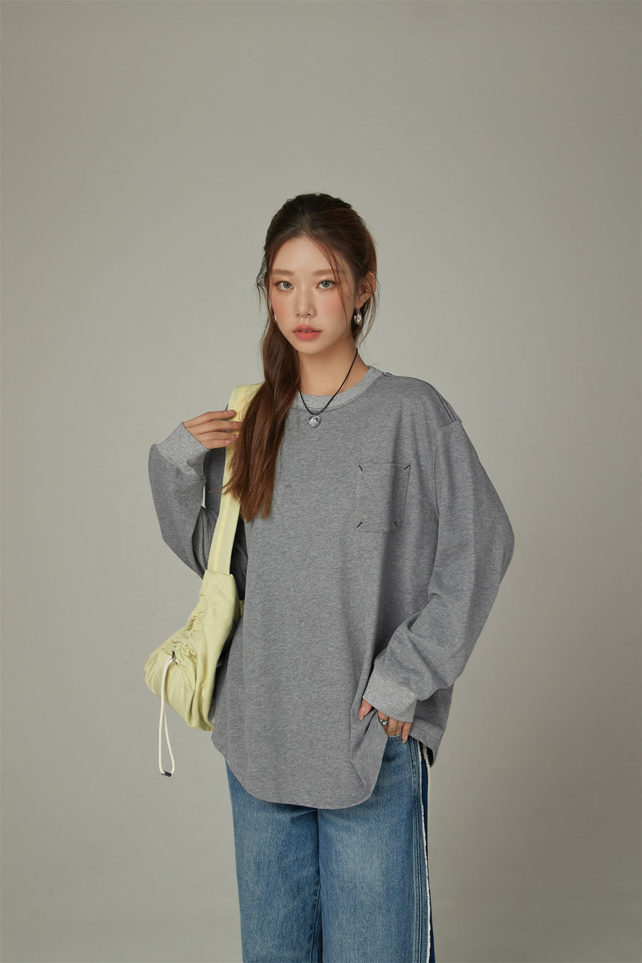 CHUU Basic Boxy Long Sleeve T-Shirt