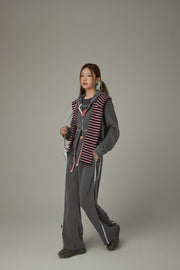 String Wide Sporty Pants