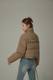 Oversized Logo Embroidery Padded Jacket