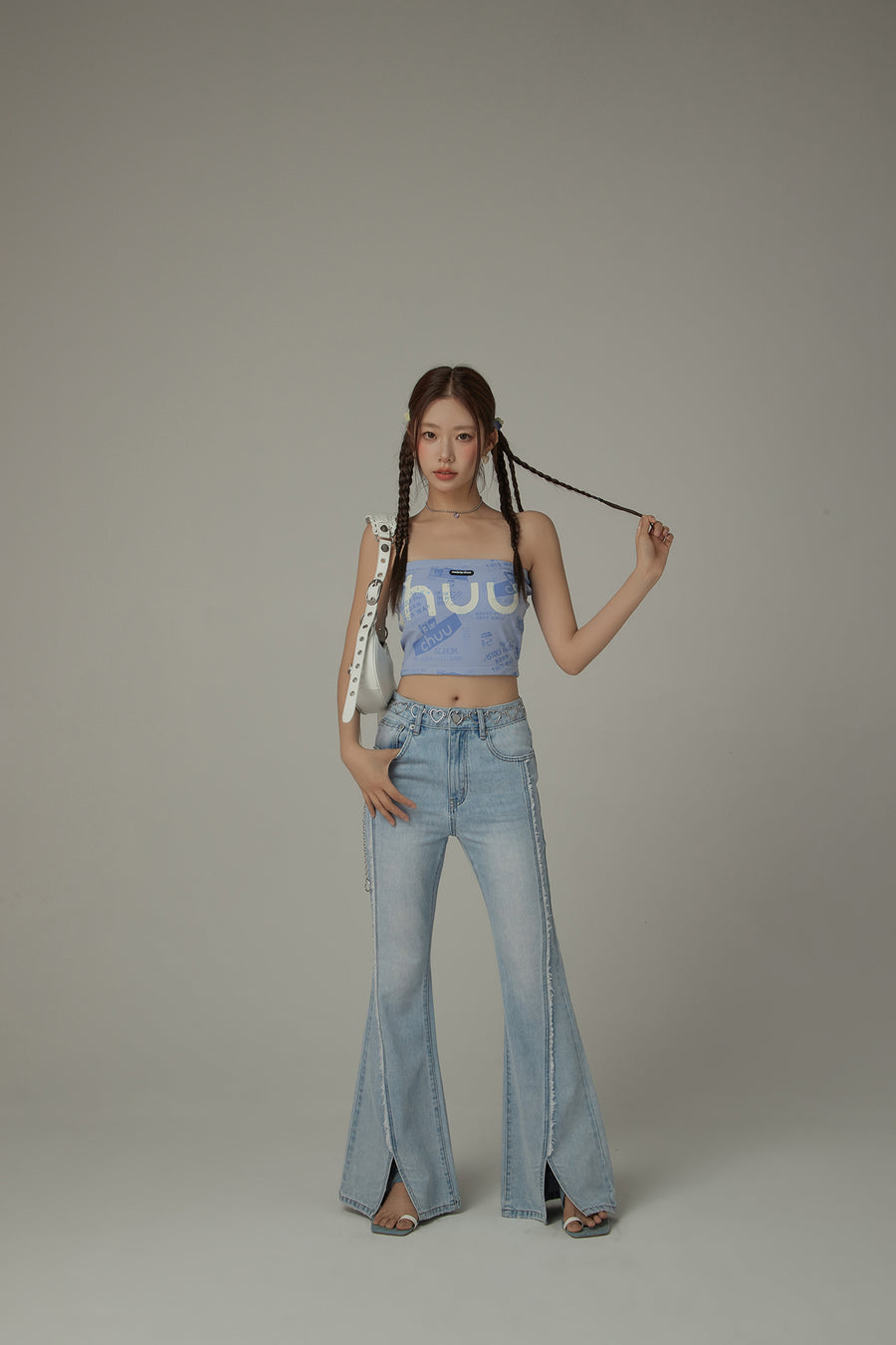 CHUU Letter Printing Sexy Slim Tube Top